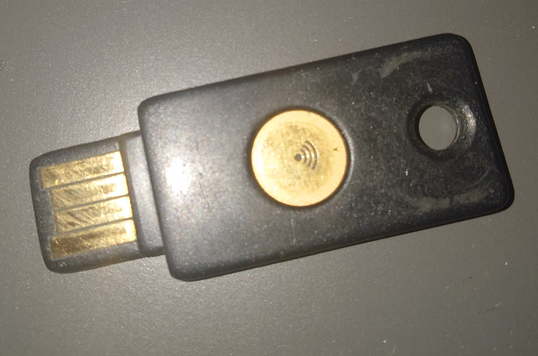 My yubikey, getting old and soon retired. Beaten up really.
